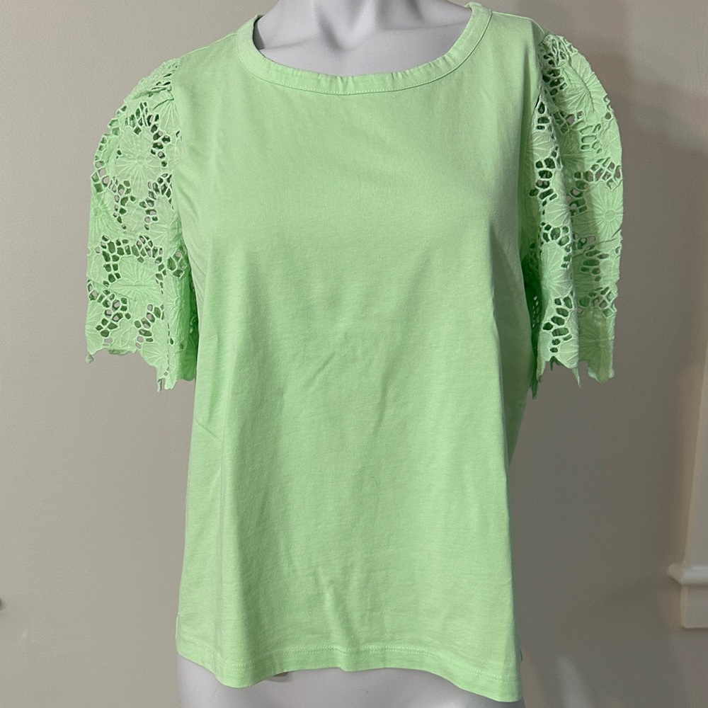 Lilly Pulitzer cool mint colored  SEBENE size medium lace sleeve 100% cotton NWT